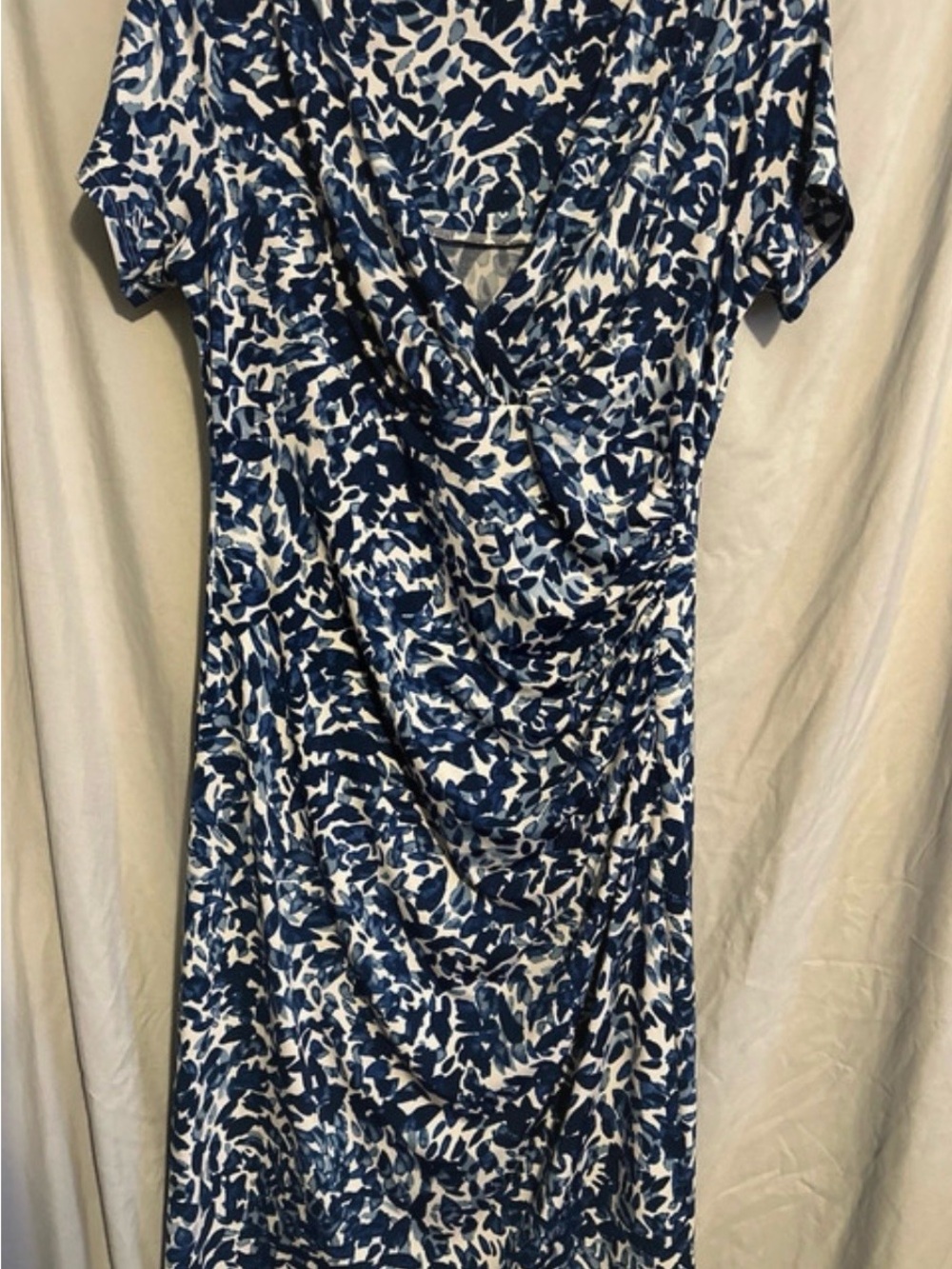 Roz & Ali Blue and White Printed Midi Dress
